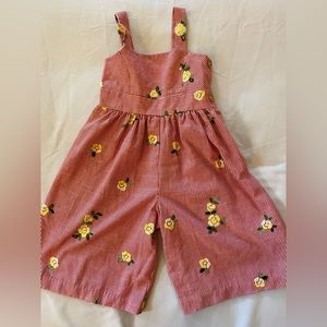 Bonnie Jean Floral Striped Jumpsuit Girls Size 5
